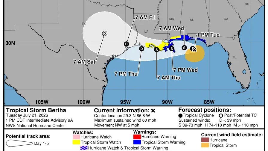 Tropical Storm Bertha live updates: Heavy rainfall not only threat Tropical Storm Bertha live updates: Heavy rainfall not only threat