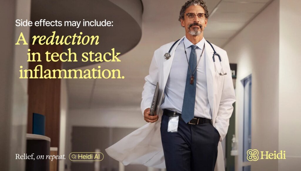 AI care partner Heidi puts a spin on pharma ad tropes in new campaign to relieve ‘side effects’ AI care partner Heidi puts a spin on pharma ad tropes in new campaign to relieve ‘side effects’