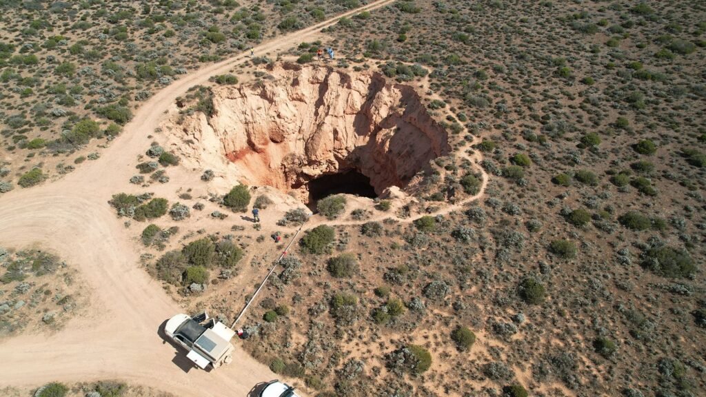 Giant caves beneath sinkhole reveal origin of mystery trenches that score Australia’s Nullarbor Plain Giant caves beneath sinkhole reveal origin of mystery trenches that score Australia’s Nullarbor Plain