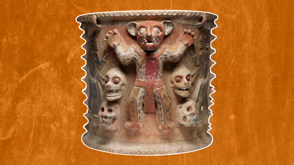 Urn with jaguars and skulls: A 1,400-year-old burial container depicting a deceased ruler’s arrival to the Maya underworld Urn with jaguars and skulls: A 1,400-year-old burial container depicting a deceased ruler’s arrival to the Maya underworld