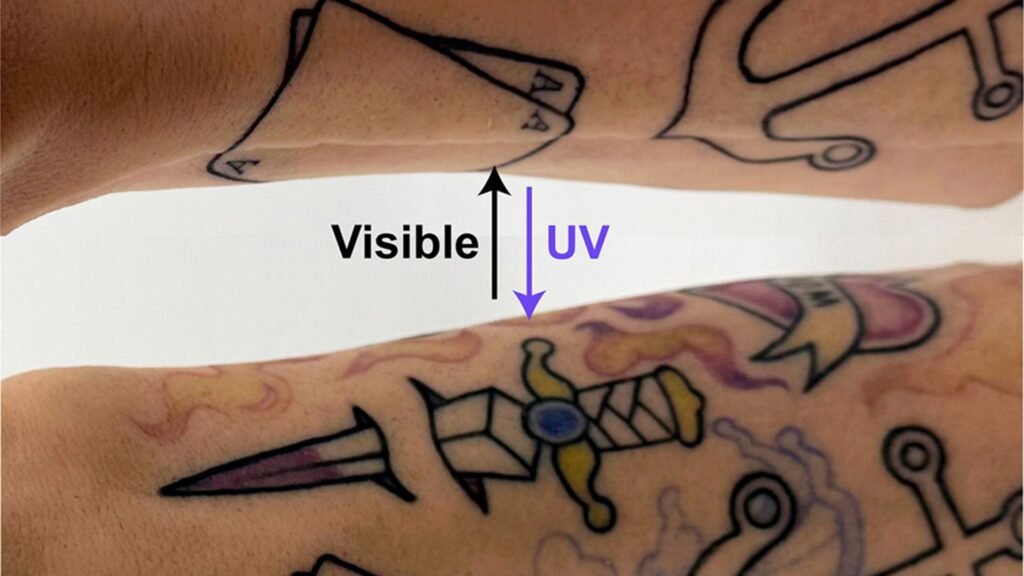 Scientists create tattoos that can change color or disappear under different types of light Scientists create tattoos that can change color or disappear under different types of light