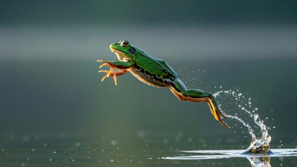 Roboticists showcase tiny, frog-like robot that can hop across wet surfaces and swim